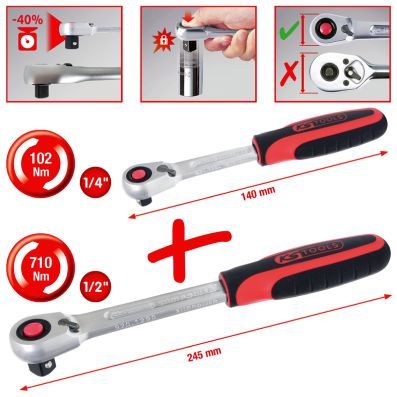 920.0002 - RATCHET SET 2 PCS 1/4'', 1/2''