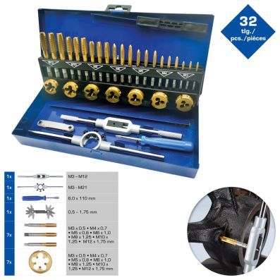 BT101950 - THREAD-CUTTING TOOL SET 32 PCS